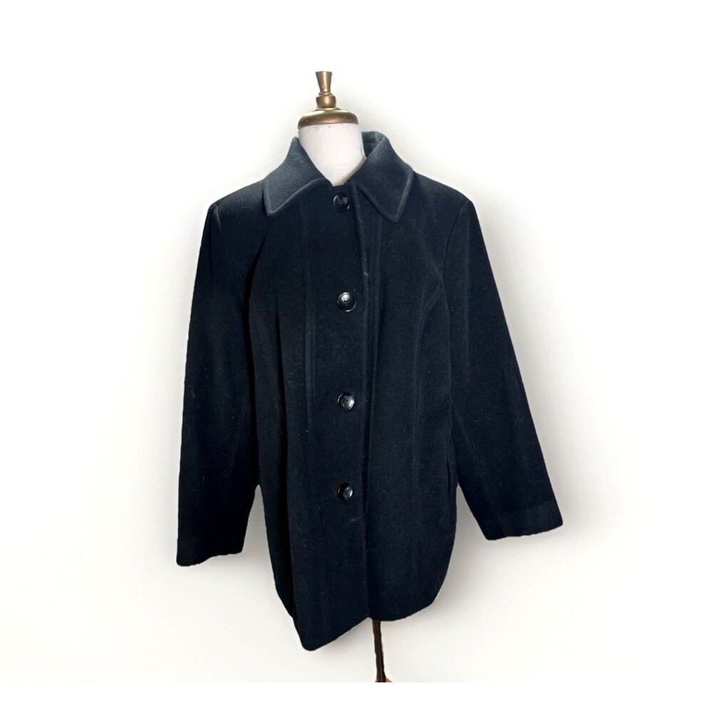 Anne Klein Coat Size XL Women's Modern Blended Wool Dark Academia Boss Lady Coat